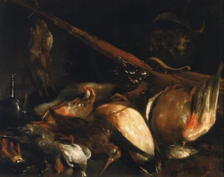 Pájaros muertos y arcabuz